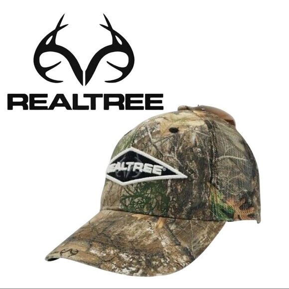 Realtree Logo Camo Mesh Back Hat Adjustable • NWT - Picture 1 of 5